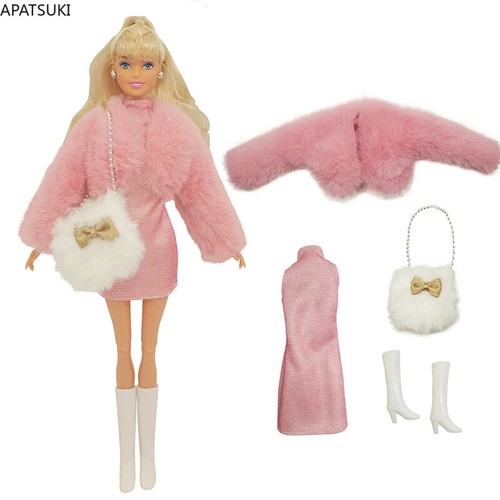 Rosa pelzmantel kleidungsset - pelzmantel,