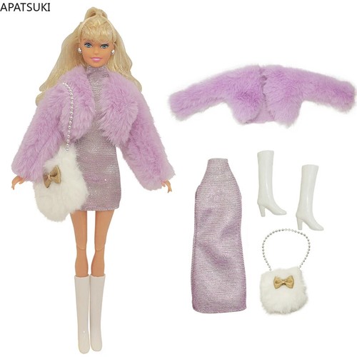 Lila kunstpelz mantel - lila,
