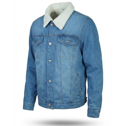 Jeansjacke mit pelzbesatz - jeansjacke,