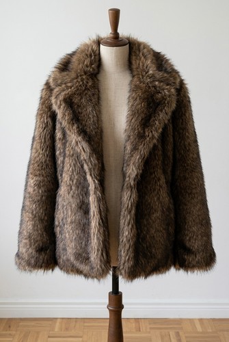 Damen kunstfelljacke braun - damen, m